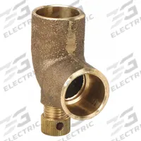 NIBCO Sweat Fitting Elbow: 1/2 in CTS x 1/2 in CTS, Cup x FTG, Vent, Bronze (MPN 705DLF-12)