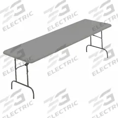 ICEBERG Folding Table: Rectangle Table Shape, Charcoal Tabletop, 30 in Dp, 96 in Wd, 29 in, Eased (MPN 65537). Key specifications — attr1035217: Silver; attr1035250: Charcoal; attr1035202: ICEBERG.