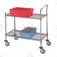 APPROVED VENDOR Wire Shelf Utility Cart: 500 lb, 2 Shelf, 36 in L x 18 in W x 37 in H Dim, Silver (MPN U2-1836C-RP). Key specifications — Shelf Orientation: Flat; Caster/Wheel Configuration: (4) Swivel; Finish: Chrome; Brand: APPROVED VENDOR.