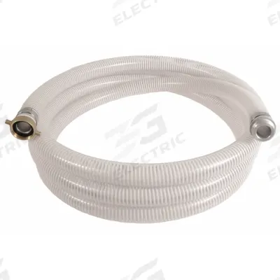 APPROVED VENDOR Suction and Discharge Hose: 2 in Hose Inside Dia., 70 psi, Clear/White - PVC Water Suction & Discharge Hose Assemblies with PVC Helix Reinforcement