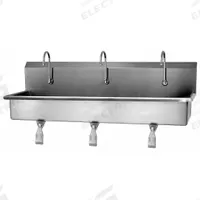 SANI-LAV Wash Station: 3 Stations, 8 in Bowl Dp, 57 in Bowl Lg, 16 1/2 in Bowl Wd, Faucet Included (MPN 56W1). Key specifications — Includes Side Splash: Side Splash Not Included; Series: Stainless Steel Hand Wash Sink; Brand: SANI-LAV.