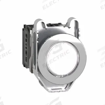 SCHNEIDER Illuminated Push Button: Illuminated, Flush Profile, Metallic, 30 mm - Illuminated Flush-Mount Push Buttons