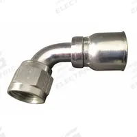AEROQUIP Hydraulic Crimp Fitting: Steel x Steel, 90° Elbow, -10 For Hose Dash Size, SAE x Crimp (MPN FJ3244-1010S). Key specifications — Fitting Gender: Female x Genderless; Fitting Connection Type: SAE x Crimp; Fitting Size: 7/8 in; Thread Size: 7/8"-14; For Hose Dash Size: -10; Brand: AEROQUIP.