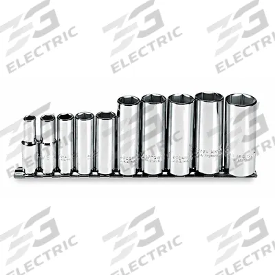 PROTO Socket Set: 3/8 in Drive, 10 Piece, 6-Point, SAE - SAE & Metric Socket Sets