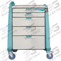 CAPSA HEALTHCARE Anesthesia Cart: Polymer, (1) Swivel with Brake/(3) Swivel, Green, 5 Drawers (MPN AM-AN-INT-ALOK-G). Key specifications — Material: Polymer; Brand: CAPSA HEALTHCARE; Caster/Wheel Configuration: (3) Swivel; Cabinet Color: Green.