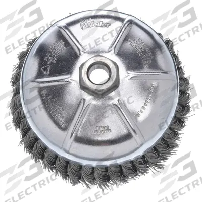 WEILER Cup Brush: Twisted Steel, 2 3/4 in Dia, 0.014 in Fill Dia - Heavy-Cleaning Brushes for Contoured Carbon Steel Surfaces
