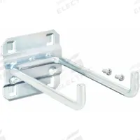 APPROVED VENDOR Double Rod Pegboard Hook: 4 1/2 in x 2 1/4 in, Screw-In, Surface, Silver (MPN 6YB98). Key specifications — Mounting Type: Surface; Finish: Zinc-Plated; Color: Silver; Accessory Type: 90-Degree Double Rod Hook; Locking System: Screw-In; Brand: APPROVED VENDOR.