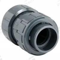 ASAHI Ball Check Valve: Ball, Inline Valve Body, PVC, 2 in Pipe Size, True Union Socket, Std, EPDM (MPN 1210020). Key specifications — Brand: ASAHI.