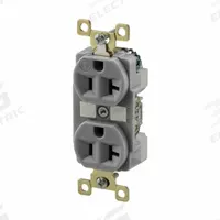 BRYANT Receptacle: Duplex, 5-20, Gray, 125V AC, 20 A, 2 Pole / 3 Wire (MPN BRY5362GRY)