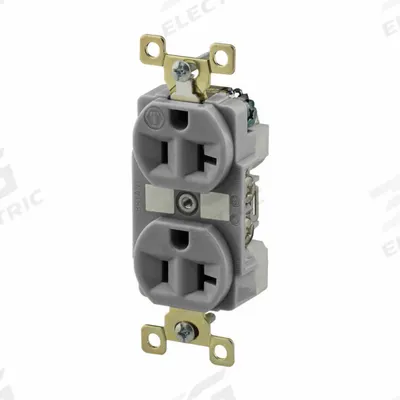 BRYANT Receptacle: Duplex, 5-20, Gray, 125V AC, 20 A, 2 Pole / 3 Wire (MPN BRY5362GRY) - General Purpose Receptacles