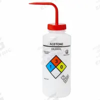 APPROVED VENDOR Wash Bottle: 1 L, Acetone, Red, Wide, Vented Spout Spout, Colorless, 86 mm Body Dia (MPN UN370071). Key specifications — Closure Color: Red; Vented/Nonvented: Vented; Body Color: Colorless; Brand: APPROVED VENDOR; Imprinting Group: Specific Chemicals.