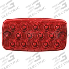 MAXXIMA Stop/Turn/Tail Light: LED, Stop, Turn, and Tail Combo Light, Red, Rectangular, Wire Leads (MPN M42206R). Key specifications — Standards: SAE J1395; Electrical Connection: Wire Leads; Brand: MAXXIMA; Installation Type: Permanent; Lens Color: Red; Mount Type: Screw; Lighting Technology: LED; Light Type: Stop, Turn, and Tail Combination Light.