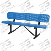 APPROVED VENDOR Outdoor Bench: 72 in Overall Lg, 32 1/2 in Overall Ht, Blue, Black, Dot Surface (MPN 4HUU2). Key specifications — Manufacturer Part Number: 4HUU2; Brand: APPROVED VENDOR; Frame Color: Black; Product Type: Outdoor Bench; Seat Color: Blue.