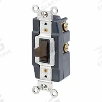LEVITON Wall Switch: Toggle Switch, Single Pole, Momentary, Brown, 120/277V AC, 20 A (MPN 1257). Key specifications — Illuminated: No; Voltage Rating: 120/277V AC.