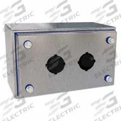 HAMMOND Push Button Enclosure: 30mm, 2 Holes, 304 Stainless Steel, NEMA 12/3R/4/4X (MPN HYPB2SS). Key specifications — attr211299: HAMMOND; attr1043605: Indoor Dust & Water Droplets.