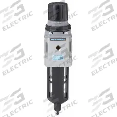 WILKERSON Filter-Regulator: B18 Series, 3/8 in NPT, 158 cfm, 5 micron, 0 psi to 125 psi, Aluminum (MPN B18-03-FK00B). Key specifications — attr109419: WILKERSON; attr109429: Aluminum; attr109463: No; attr109467: Nitrile; attr109468: B18.