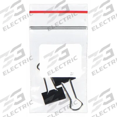 MINIGRIP RED LINE Reclosable Bag: 4 mil Thick, 3 in Wd, 5 in Lg, Hang Hole Included - White Block Reclosable Poly Bags