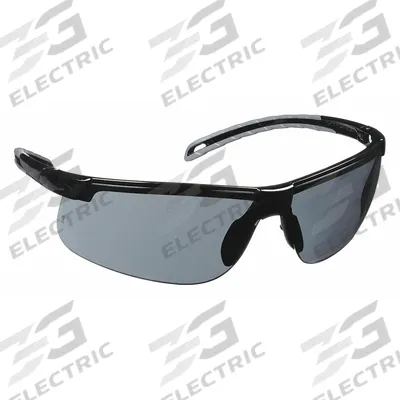 PYRAMEX Safety Glasses: Gray Lens, Half-Frame, Scratch-Resistant, Black Frame - Padded Comfort-Fit Safety Glasses