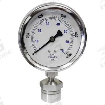 KODIAK CONTROLS Pressure Gauge: 0 psi to 1,000 psi, KC301, 4 in Dial, 316 Stainless Steel - Dial Pressure Gauges with 316 SS Female-Threaded Mini-Seal