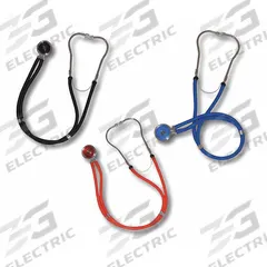 EMI Stethoscope: Stethoscope, Adult/Pediatric, Pediatric, Dual, Black, 22 in Overall Lg, Reusable (MPN 946). Key specifications — Color: Black; Patient Type: Pediatric; Brand: EMI; Stethoscope Design: Pediatric; Includes: (3) Bell Chestpieces.