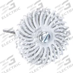 SCOTCH-BRITE Radial Bristle Disc: Type A, 1 in Dia x 1 in Wd, 1/8 in Arbor, Ceramic, 120 Grit, 96 PK (MPN 7000000763). Key specifications — Connector Size: 1/8 in; Brand: SCOTCH-BRITE; Connection Type: Arbor Hole.
