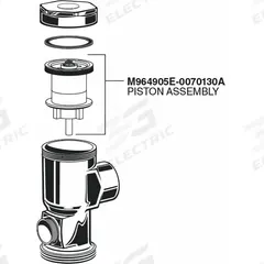 AMERICAN STANDARD Piston Assembly: Urinals, Copper/Metal/Rubber (MPN M964905E-0070130A). Key specifications — Product Type: Piston Assembly; Brand: AMERICAN STANDARD; Compatible Series: Universal; Material: Rubber.