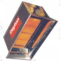 DAYTON Gas Infrared Flat Panel Heater: Natural Gas, 30,000 BtuH Heating Capacity Input (MPN 5VD61). Key specifications — Brand: DAYTON; Fuel Type: Natural Gas; Clearance to Combustibles - Top x Below x Sides: 28 in x 72 in x 30 in; Floor Coverage @ Minimum Mounting Height: 10 ft x 10 ft; For Use Outdoors: Indoor Use Only; Min. Mounting Height: 9 to 10 ft; Overall Dimensions - H x W x D: 22-1/2 in x 12-3/4 in x 15-1/4 in.