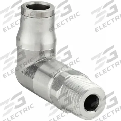 LEGRIS Push-Fit Elbow Fitting: 10 mm OD Size, BSPT x Push-to-Connect, Stainless Steel - Stainless Steel Tube Fittings
