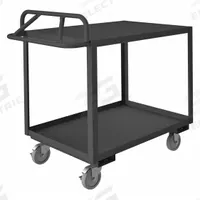 APPROVED VENDOR Utility Cart: 1,200 lb, 36 in L x 24 in W Shelf, 2 Shelves, Gray, Ergonomic (MPN RSCE-243641-2-TLD-95). Key specifications — Caster/Wheel Configuration: (2) Swivel; Brand: APPROVED VENDOR; Caster Wheel/Tread Material: Polyurethane.