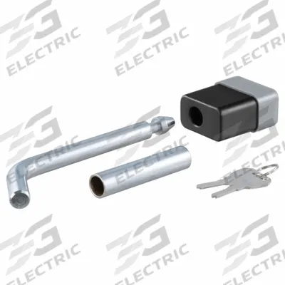 CURT Receiver Lock: Silver, Steel, Chrome-Plated, (2) Keys - Coupler Locks