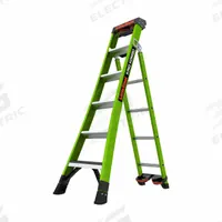 LITTLE GIANT Combination Ladder: 3 Configurations, Fiberglass, 375 lb Load Capacity, 27 lb Wt (MPN 13906-071). Key specifications — Brand: LITTLE GIANT; Included Features: Rotating Wall Pad.