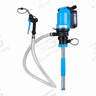 MACNAUGHT Battery Operated Pump: Pumps with Discharge Hose & Nozzle, 18V Battery Size - Cordless Battery-Powered Drum Pumps