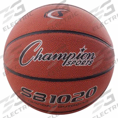 CHAMPION SPORTS Basketball: 29 1/2 in Circumference, NCAA/NFHS, Composite, Brown - Basketballs