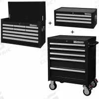 WESTWARD Rolling Cabinet Kit: 17 Drawers, Light Duty, Keyed, 26 3/4 in W x 18 in D x 60 3/8 in H (MPN 361LN5). Key specifications — attr1116680: Black; attr1116684: Ball Bearing; attr1116690: WESTWARD; attr1116659: Keyed; attr1116661: Top Chest 26 in W x 12-5/8 in D x 16-3/8 in H.
