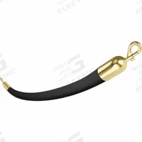 VISIONTRON Barrier Rope: Black, 6 ft Overall Lg, Naugahyde, Snap End (MPN 842BK72SE-PB). Key specifications — Brand: VISIONTRON; End Cap Material: Brass.