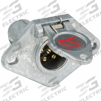 VELVAC Trailer Connector Socket: 6-Way, Plastic, 6 Conductor Wire (MPN 055052) - Fleet and Vehicle Maintenance