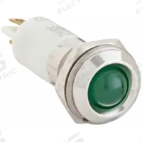 APPROVED VENDOR Raised Panel Light: 12 mm Panel Mounting Hole Dia, LED, Green, Raised Head, M12 (MPN 24M114). Key specifications — Brand: APPROVED VENDOR; Electrical Connection: 0.11 Male Quick Disconnect.