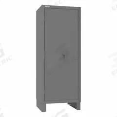 DURHAM MFG Storage Cabinet: 30 1/4 in x 24 1/4 in x 78 in, Swing Handle & Padlockeable, Legs, Gray (MPN 3400-3S-95). Key specifications — attr62713: Recessed; attr62698: Gray; attr62736: Welded; attr87895: Legs; attr62693: Assembled; attr62737: Stationary; attr62694: Adjustable; attr62695: Powder Coated.
