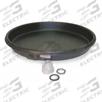 APPROVED VENDOR Water Heater Pan: Plastic, 28 in OD, 26 in ID (MPN 3VU60). Key specifications — For Heater Power Type: Electric; Includes: Lock Nut; Brand: APPROVED VENDOR; Manufacturer Part Number: 3VU60.