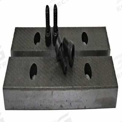 JET Jaw Inserts: Steel, For 8 in Vise Jaw Wd, Screws - Screw-In Vise Jaw Caps