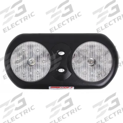 CODE 3 Warning Lamp: LED, Blue/Red, 11 in Overall Lg, 5 3/8 in Overall Ht - Visor Mounted Emergency Lights