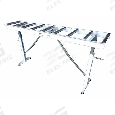 APPROVED VENDOR Material Support Table: 14 11/16 in Overall Wd, 26 1/2 in Min. Ht - Roller Material Support & Transfer Tables