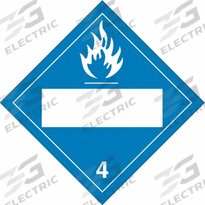 BRADY Container Placard: 4, 10 3/4 in x 10 3/4 in, 10 3/4 in Label Ht - Class 4: Flammable Solids