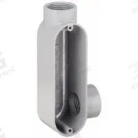 Conduit Outlet Body: Aluminum, Powder Coated, 1 in Trade Size, LR Body, 12 cu in Body Capacity (MPN LR0100). Key specifications — Finish: Powder Coated; For Use With: IMC; Brand: RACO; Hub Style: Threaded.