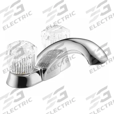 DELTA FAUCET COMPANY Low Arc Bathroom Faucet: Delta Commercial, Metal, Chrome Finish, Centerset - Centerset Handle Bathroom Faucets
