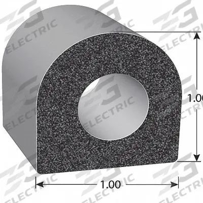 TRIM LOK Seal: D-Shaped, Self-Adhesive Mounting, Std, EPDM, 25 ft Overall Lg - D-Section Foam Rubber Seals