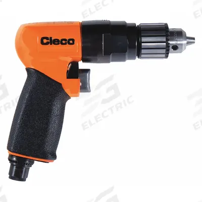 CLECO Air-Powered Drill: 3/8 in Chuck, Heavy Duty, 2,600 RPM, 1 hp - Pistol-Grip Air-Powered Drills