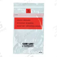 Specimen Transfer Bag: LDPE, Biohazard, 2 mil Thick, Clear, 15 in Overall Ht, Non-Sterile, 1,000 PK (MPN LABZ1215B). Key specifications — Brand: LK PACKAGING; Closure Type: Zipper; Product Type: Specimen Transfer Bag; Manufacturer Part Number: LABZ1215B; Color: Clear; Display Sell UOM: PK; Legend: Biohazard.