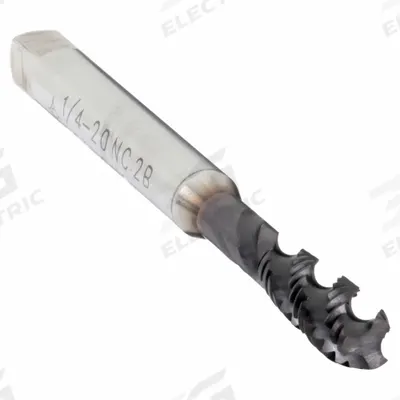 CLEVELAND Spiral Flute Tap: 1/4"-20 UNC, 2B, 3 Flute, Semi-Bottoming Chamfer - General Purpose Spiral-Flute Taps