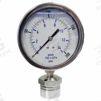 KODIAK CONTROLS Pressure Gauge: 0 psi to 200 psi, KC301, 4 in Dial, 316 Stainless Steel, Mineral Oil (MPN KC301L40200/DSM3512). Key specifications — Brand: KODIAK CONTROLS; Gauge Case Liquid: Glycerin; Seal Fill Liquid: Mineral Oil; Gauge Case Material: 304 Stainless Steel; Seal Lower Housing Material: 316 Stainless Steel; Accuracy: ±1.00%; Gauge Wetted Parts: Stainless Steel.
